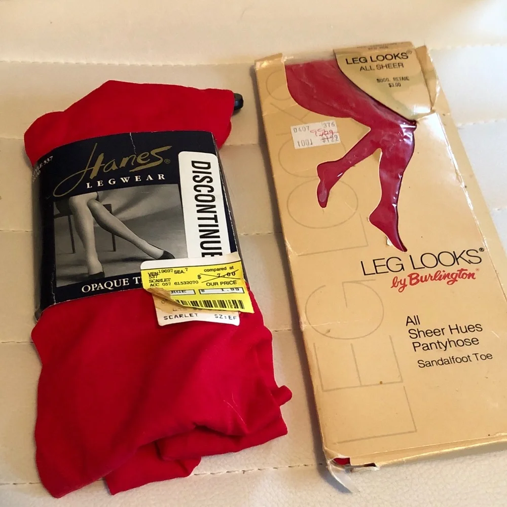 Hanes Scarlet Opaque Tights - Bright Red Legwear